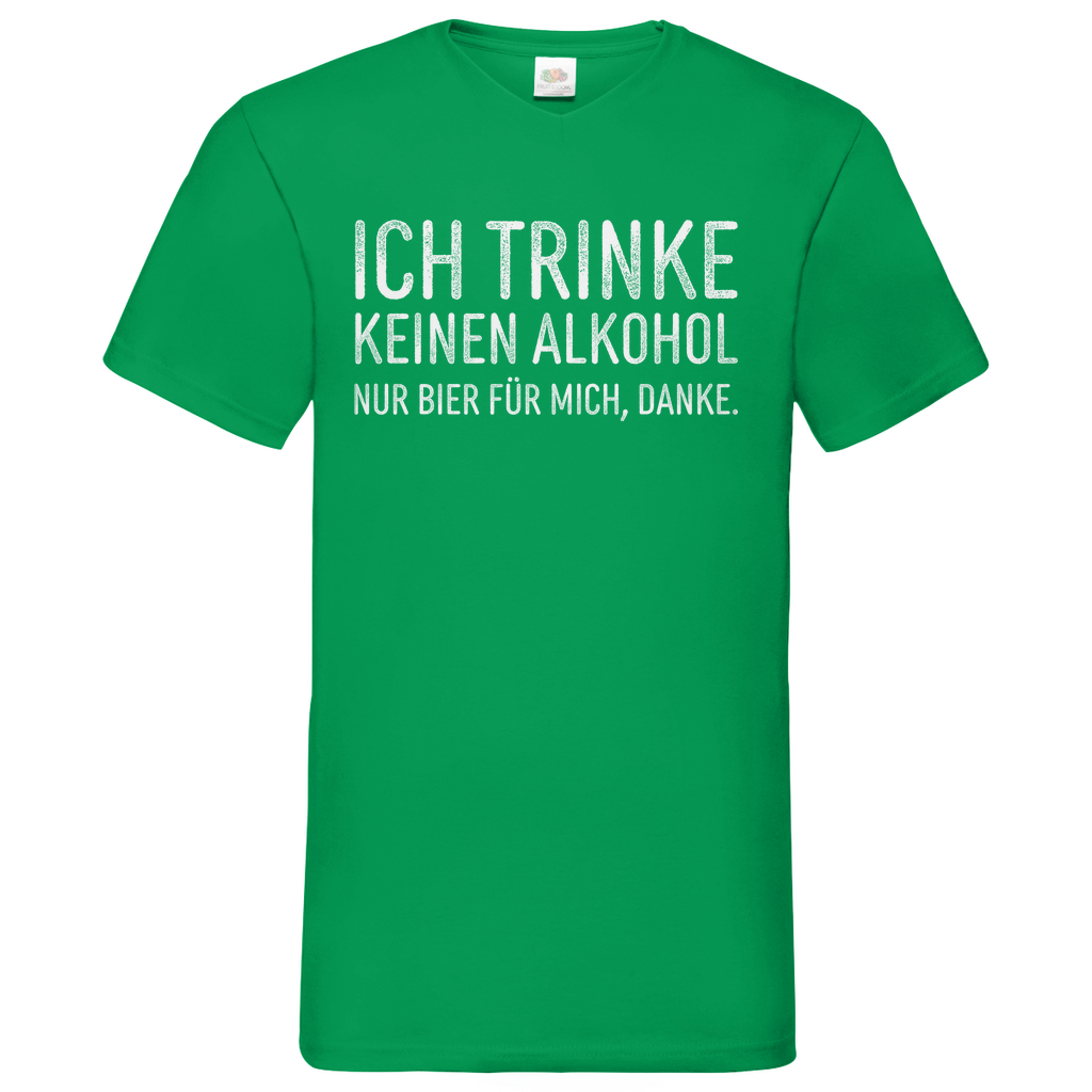 Ich trinke keinen Alkohol nur Bier für mich danke - Herren V-Neck Shirt Kelly Green