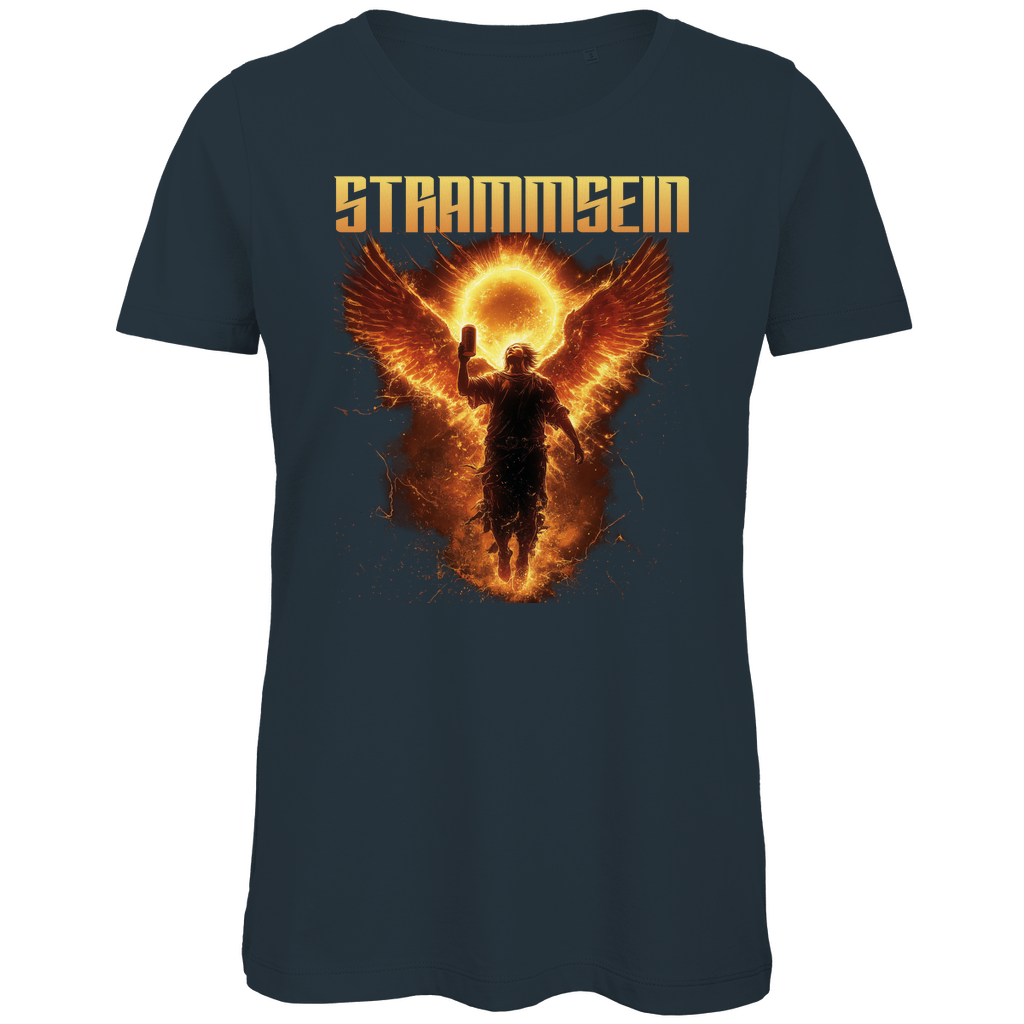 Strammsein Du Ich Wir Bier - Damen Premium Bio T-Shirt Dark Grey