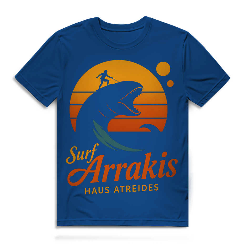 Surf Arrakis Sandwurm Retro Vintage Dune Haus Atreides - Herren Premium Bio T-Shirt Royal Blue