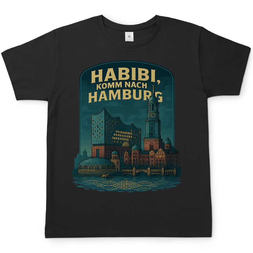Habibi komm nach Hamburg - Herren T-Shirt Black