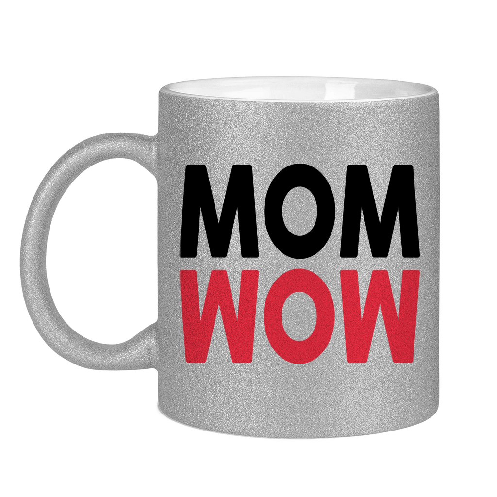 MOM WOW - Glitzertasse Silver Glitter One size