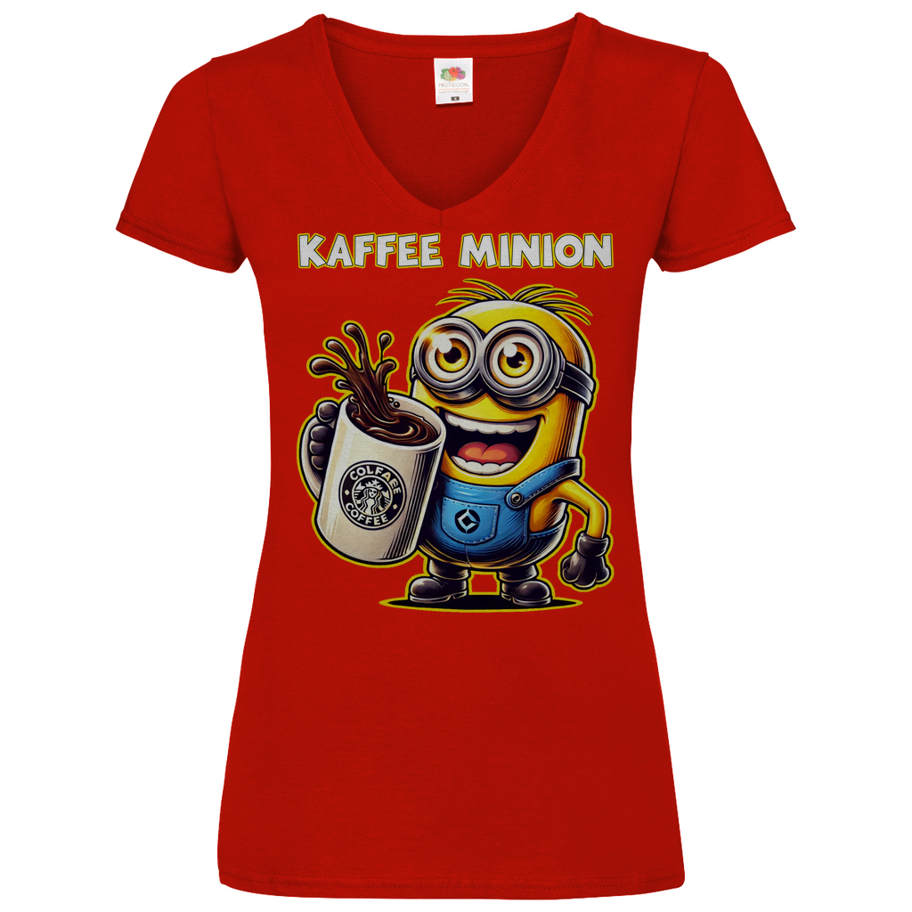 Kaffee Minion - V-Neck Damenshirt