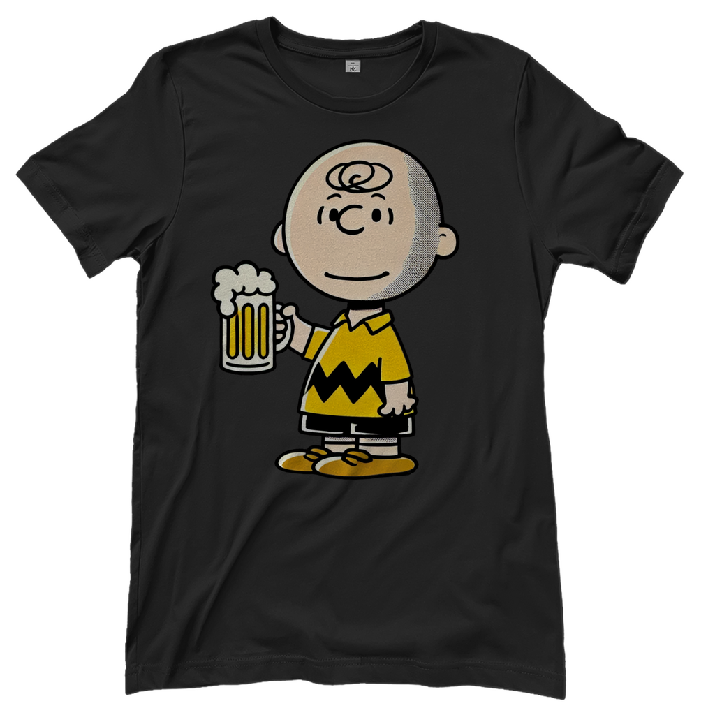 Charly Brown mit Bier - Die Peanuts - Damenshirt Black