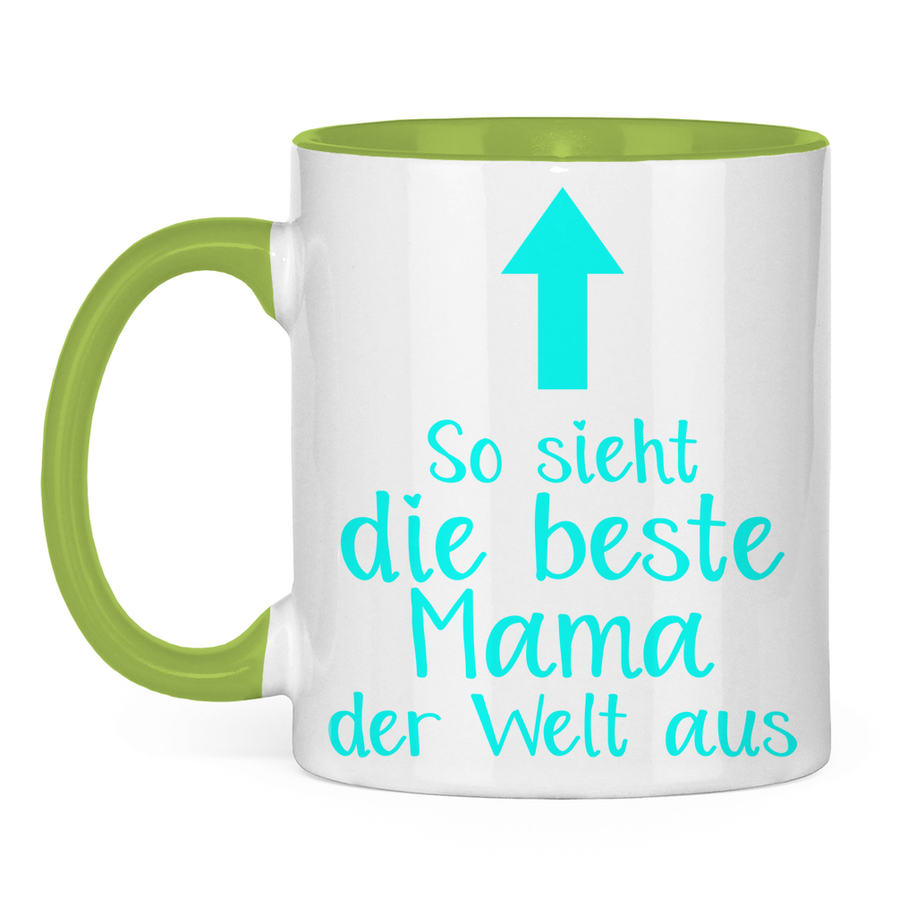 So sieht die beste Mama der Welt aus - Tasse zweifarbig Light Green