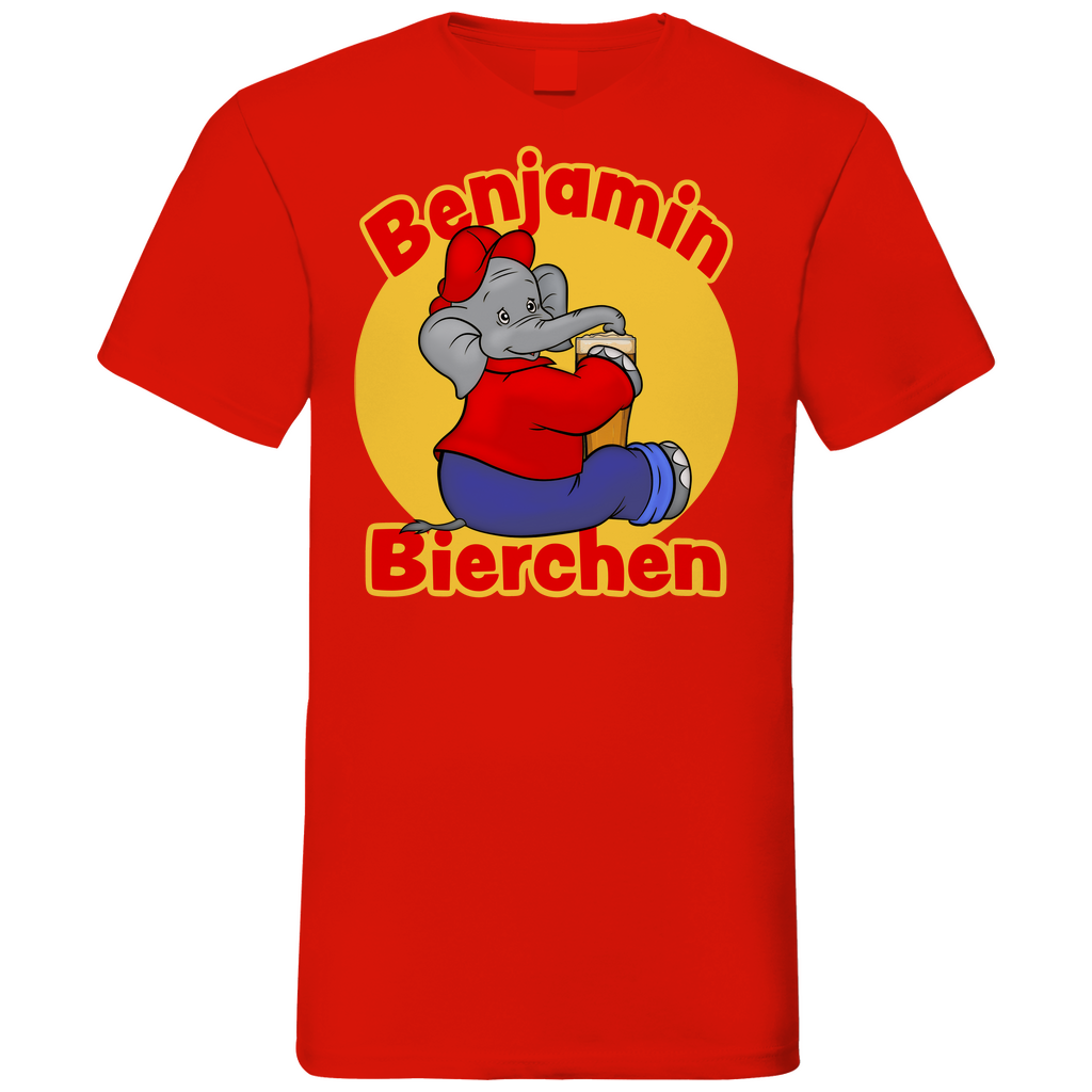 Benjamin Blümchen Bierchen - Herren V-Neck Shirt Red