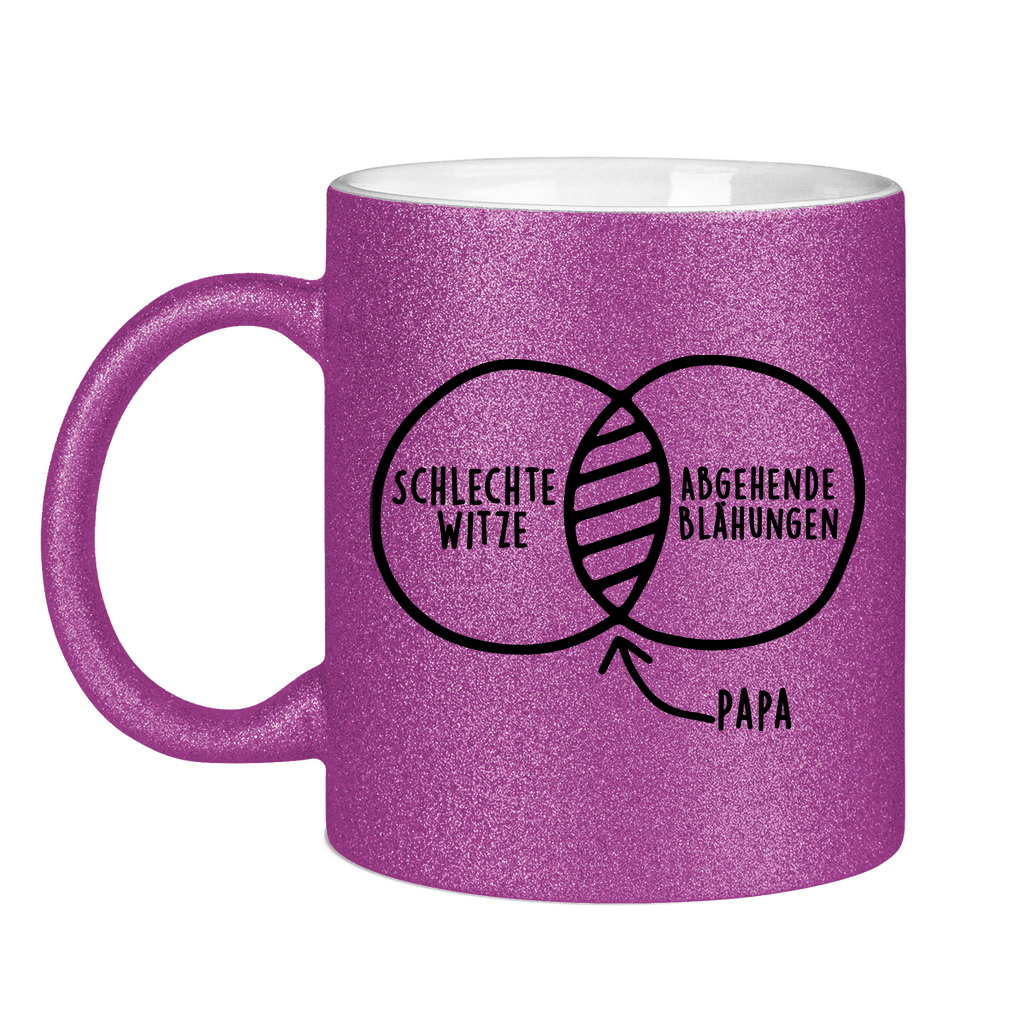 Papa schlechte Witze abgehende Blähungen - Glitzertasse Purple Glitter One size