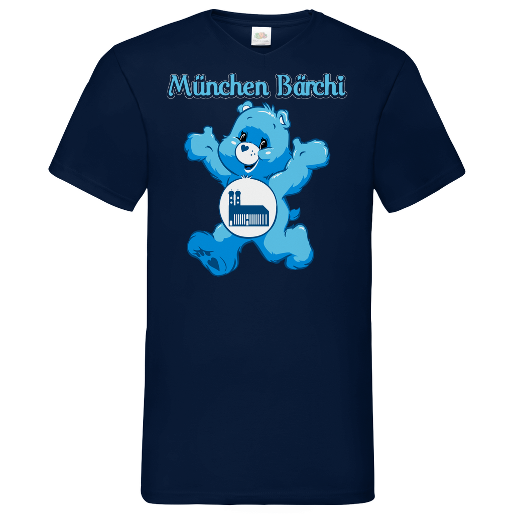 München Bärchi - Glücksbärchi - Herren V-Neck Shirt Navy
