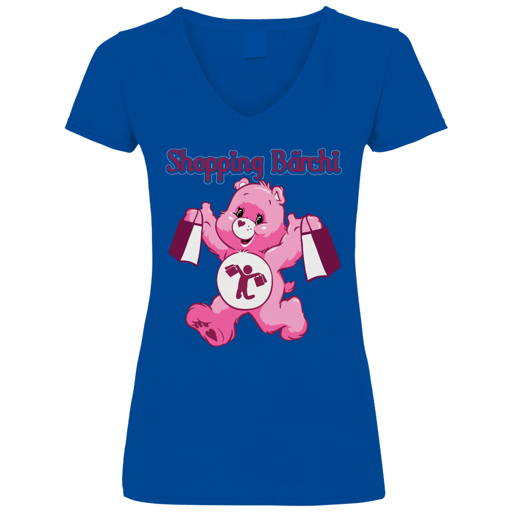 Shopping Bärchi - Glücksbärchi - V-Neck Damenshirt Royal Blue XL