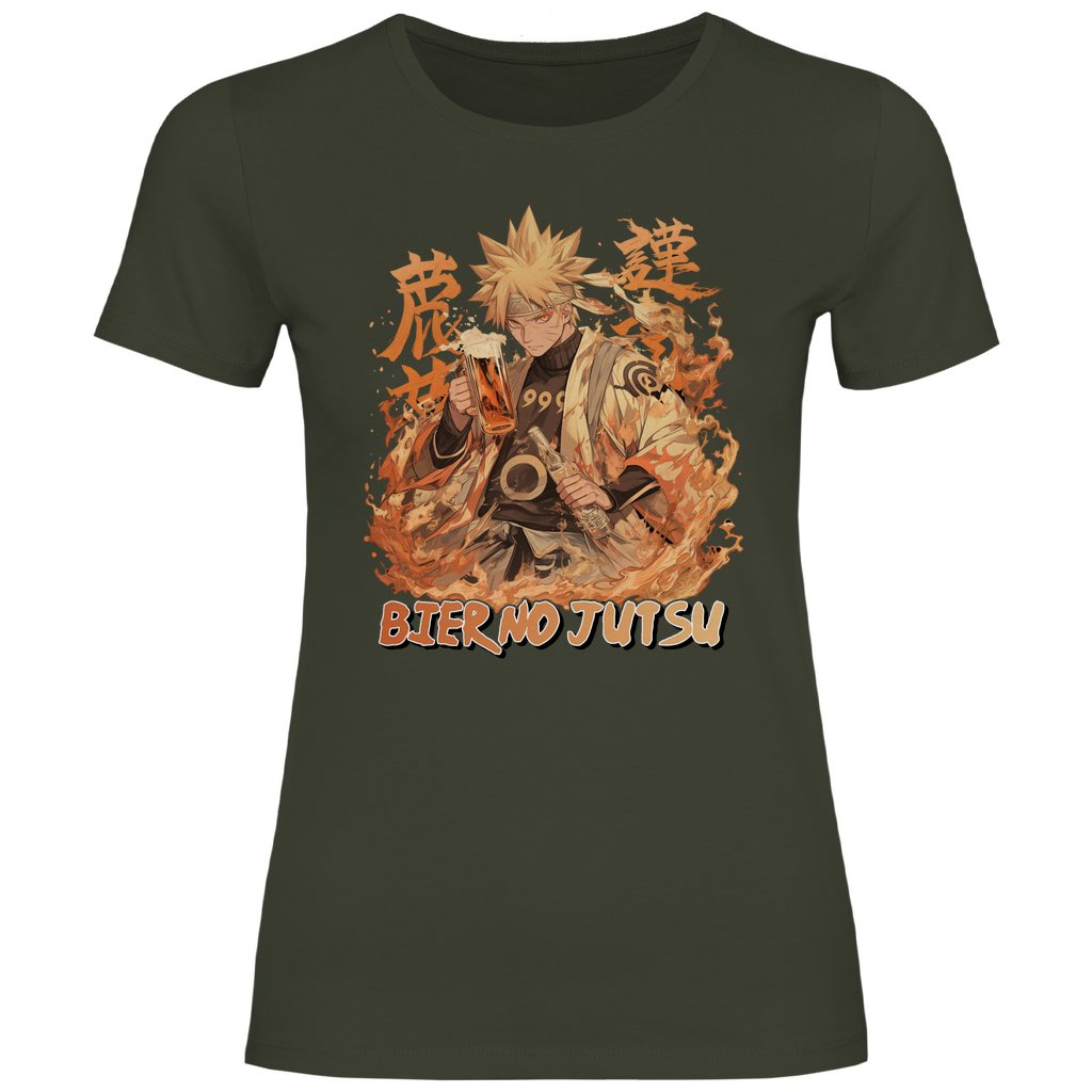 Naruto Bier no Jutsu - Damenshirt Urban Khaki