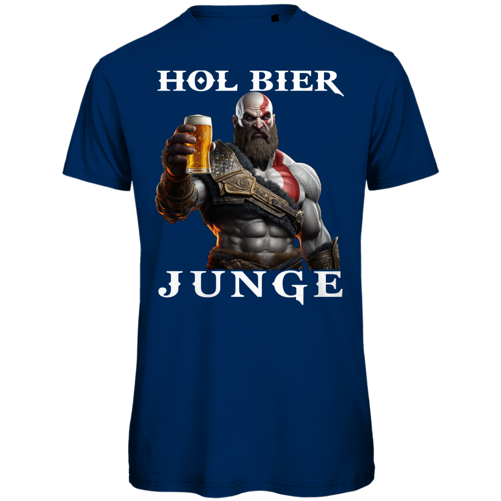 Kratos God of War hol Bier Junge - Herren Premium Bio T-Shirt Navy