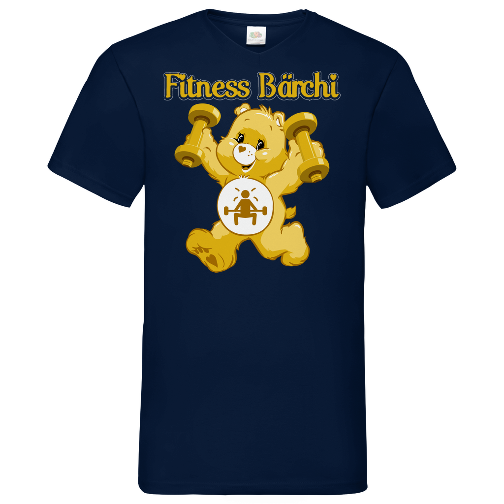 Fitness Bärchi - Glücksbärchi - Herren V-Neck Shirt Navy