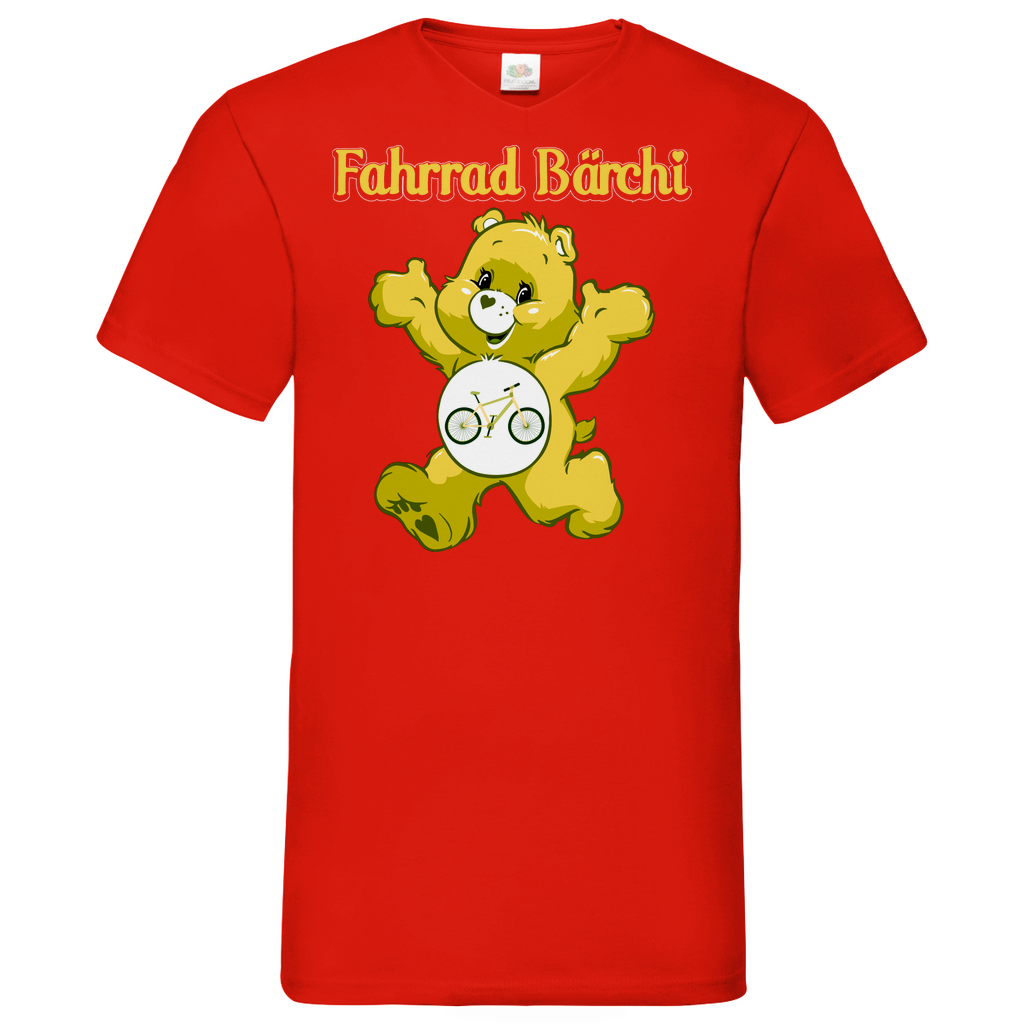 Fahrrad Bärchi - Glücksbärchi - Herren V-Neck Shirt Red
