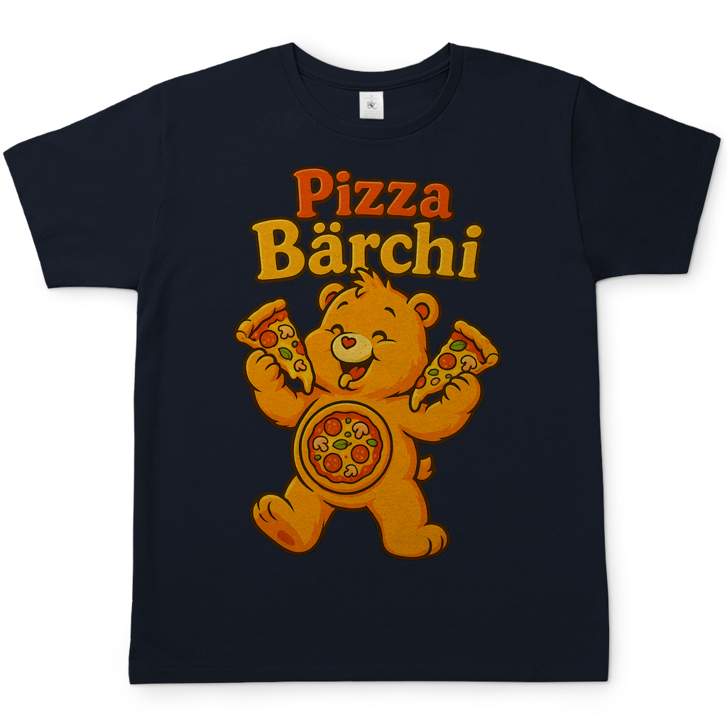 Pizza Bärchi - Glücksbärchi - Herren T-Shirt Navy