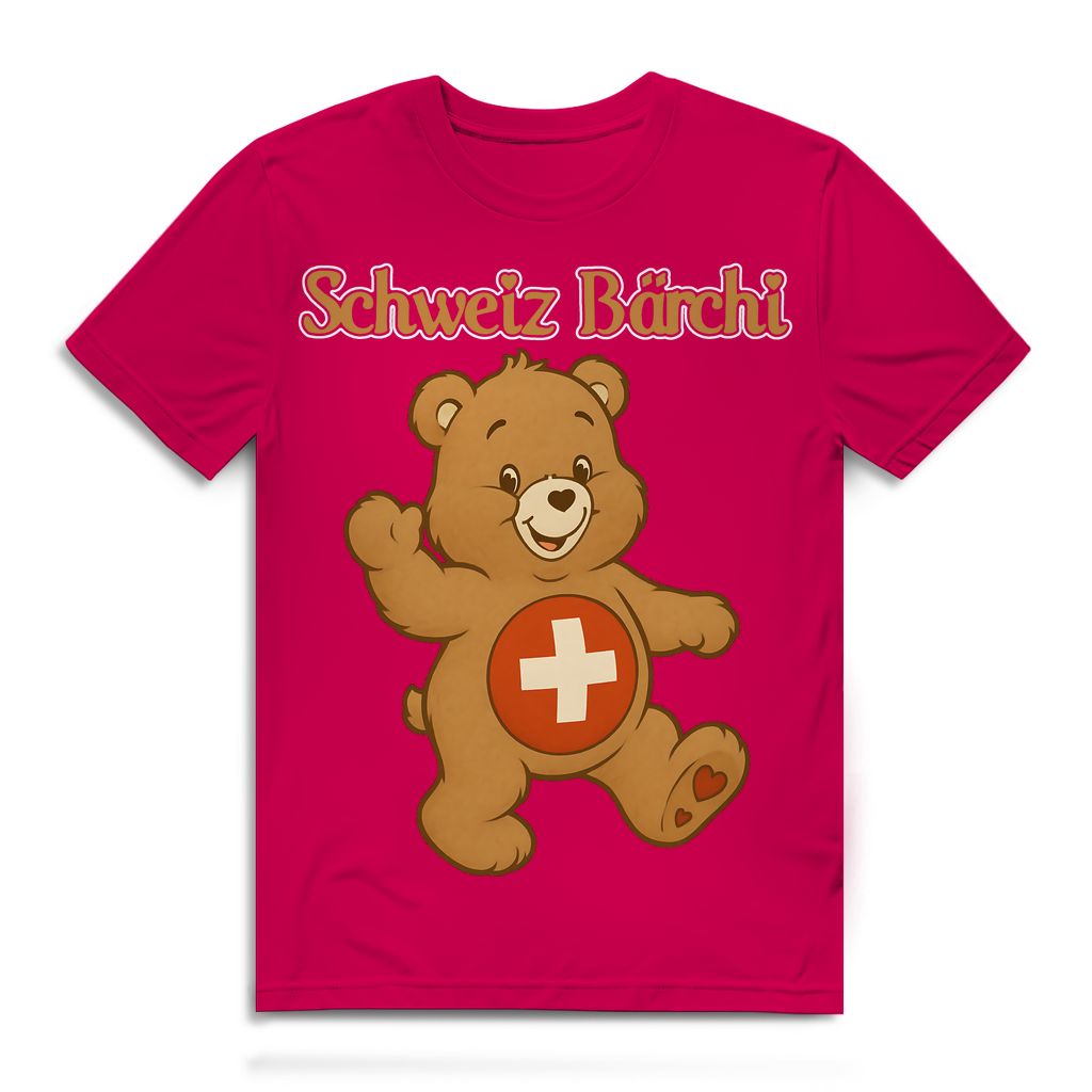 Schweiz Bärchi - Glücksbärchi - Herren Premium Bio T-Shirt Fuchsia