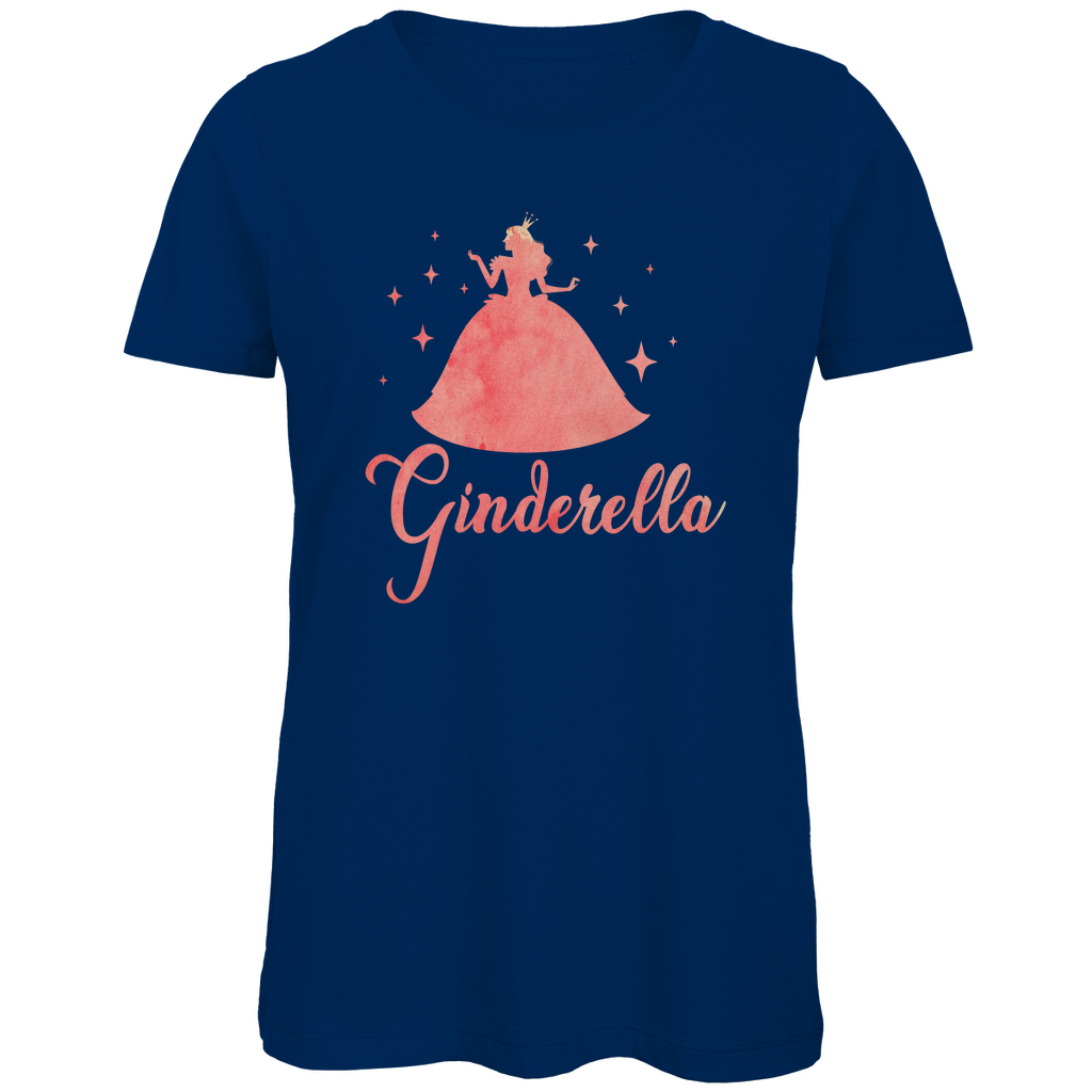 Ginderella - Prinzessin Aquarell - Damen Premium Bio T-Shirt Navy