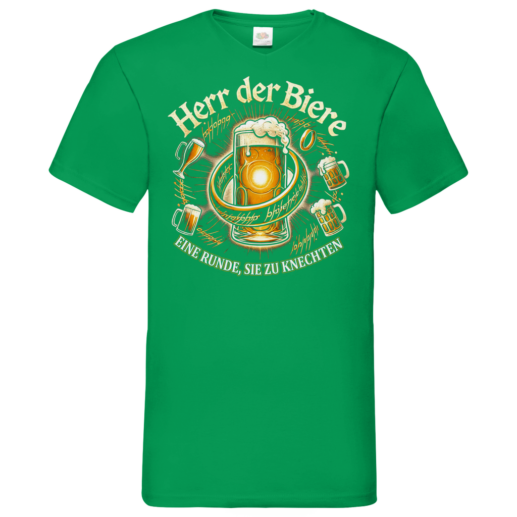 Herr der Biere eine Runde, sie zu knechten - Herren V-Neck Shirt Kelly Green