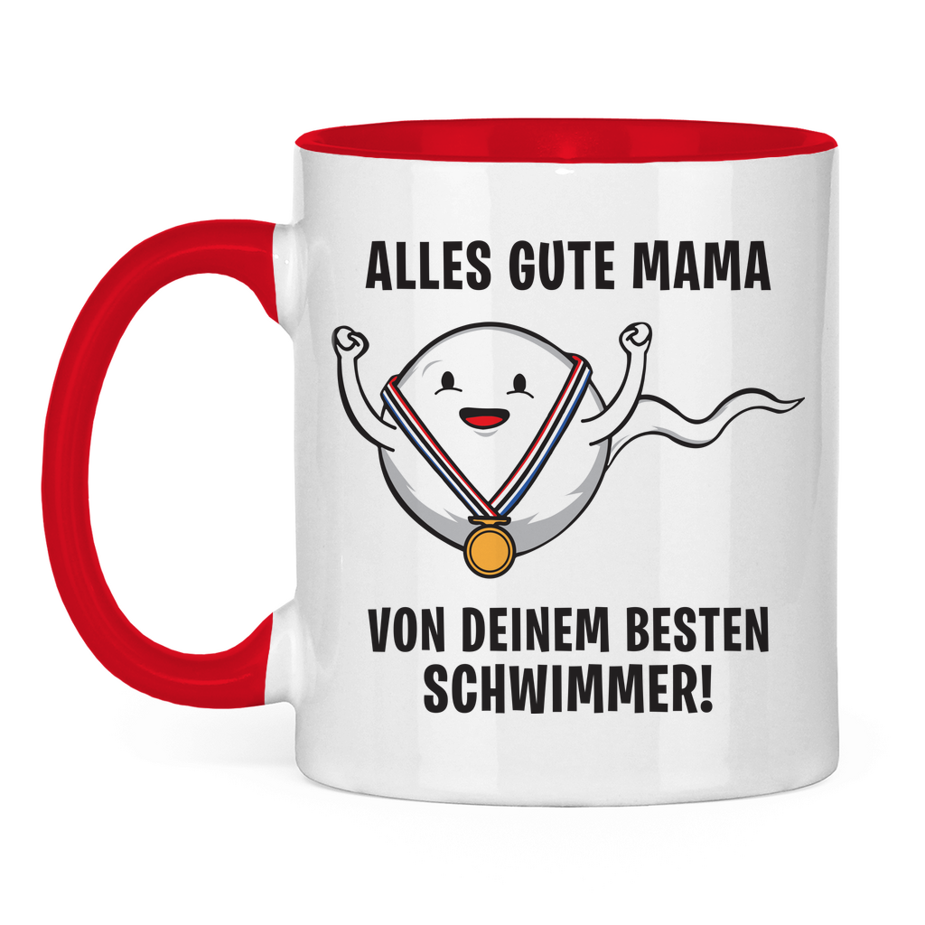 Alles gute Mama von deinem besten Schwimmer! - Tasse zweifarbig Red