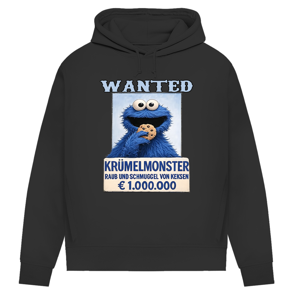 Wanted Krümelmonster Raub und Schmuggel von Keksen - Damen Premium Bio Hoodie Black Pure