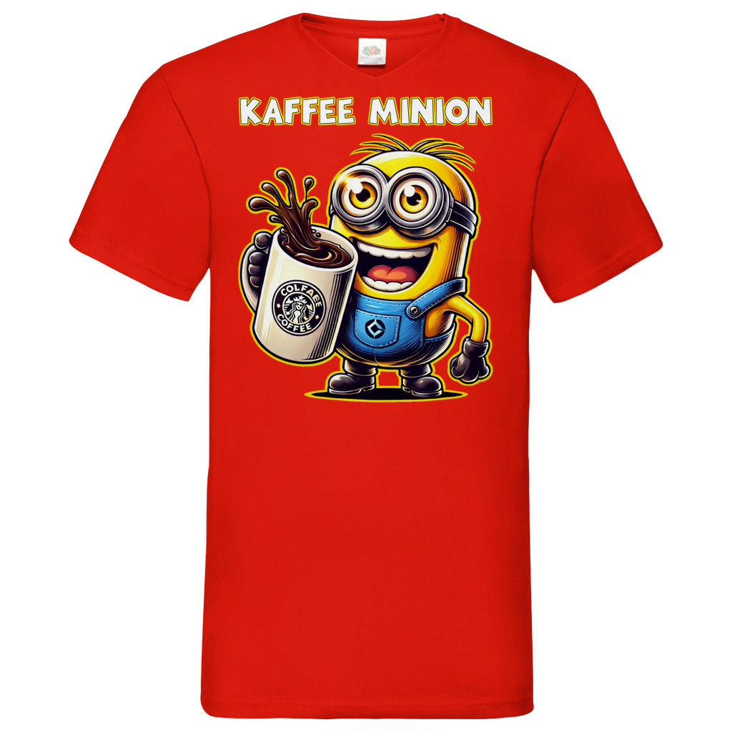 Kaffee Minion - Herren V-Neck Shirt