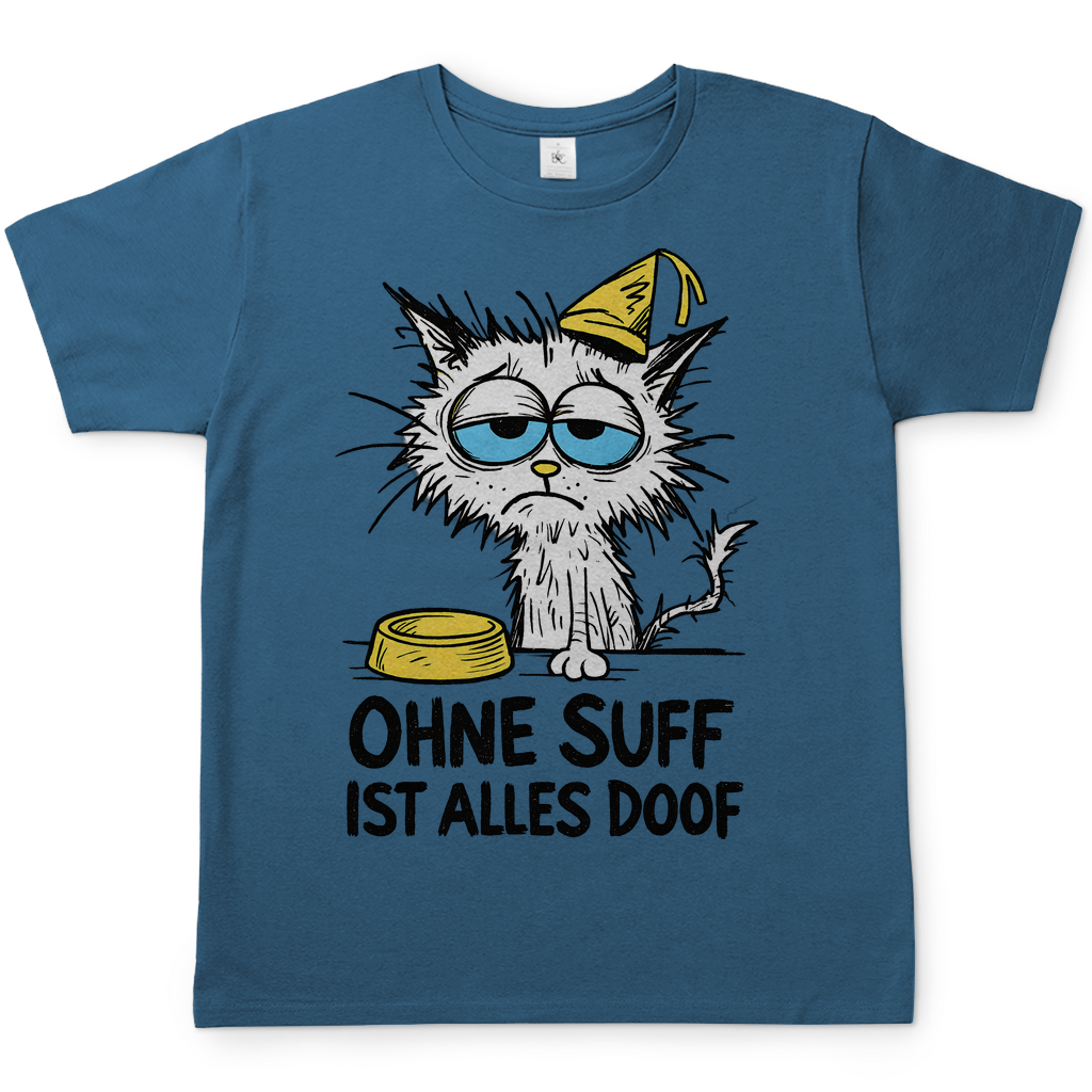 Suffkatze ohne Suff ist alles Doof - Herren T-Shirt Stone Blue