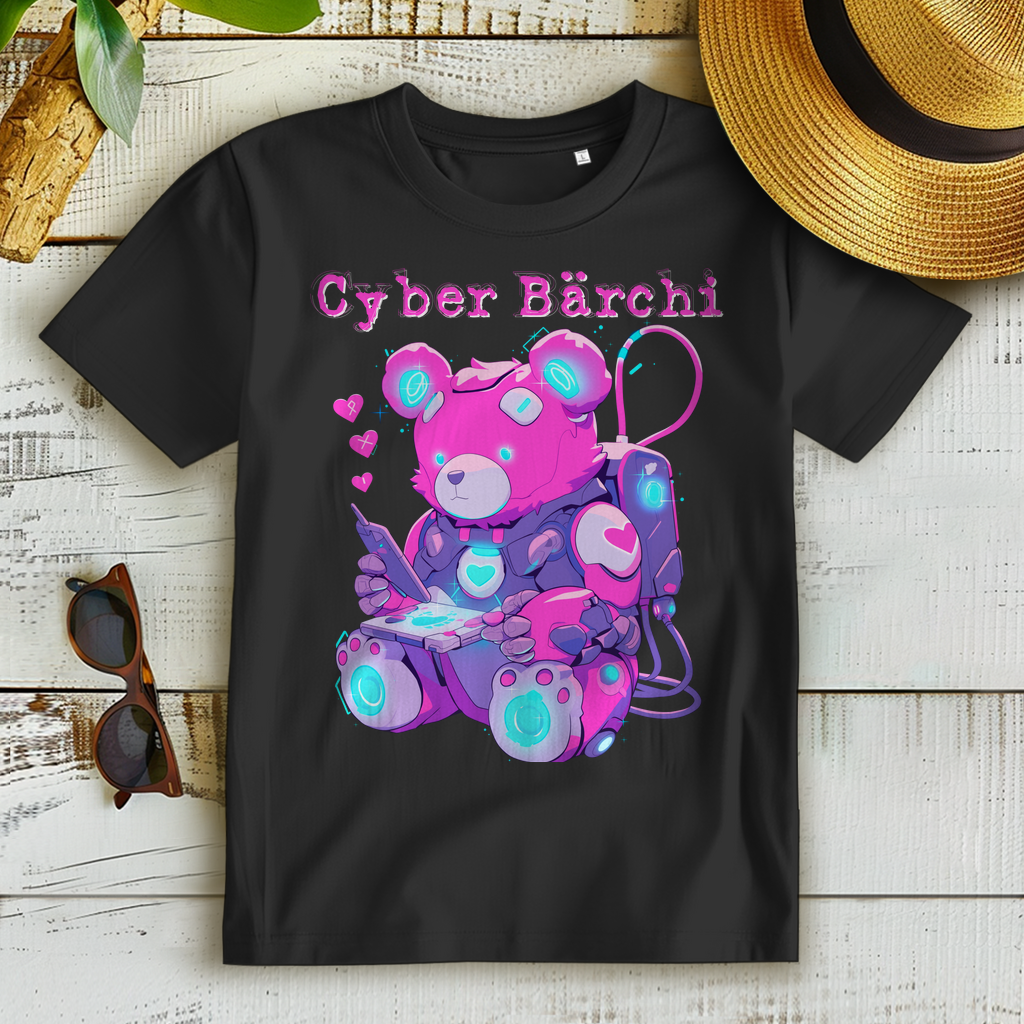 Cyber Bärchi Glücksbärchi Cyberpunk - Damen Premium Bio T-Shirt