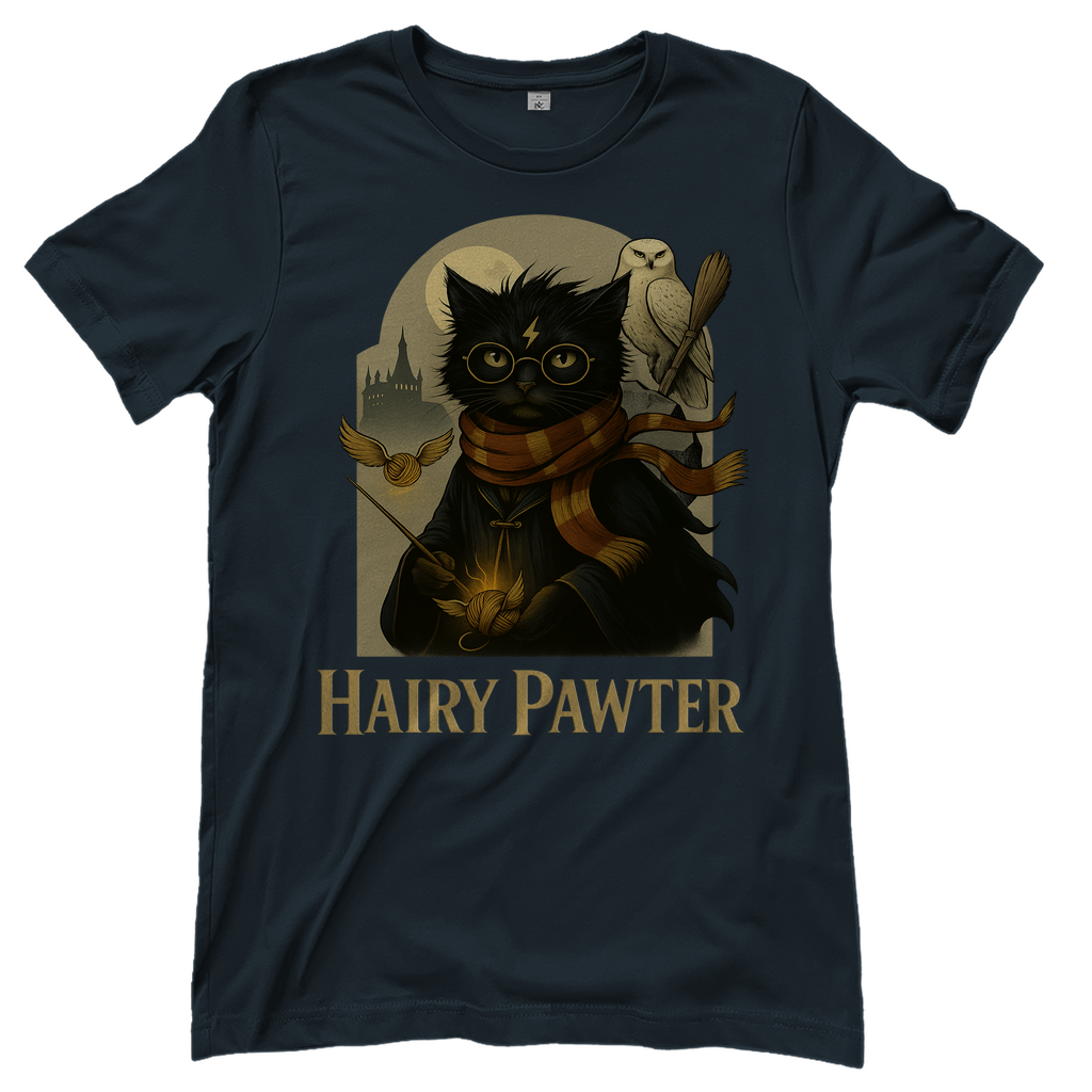 Hairy Pawter Harry Potter Katze - Damen T-Shirt Dark Grey Solid