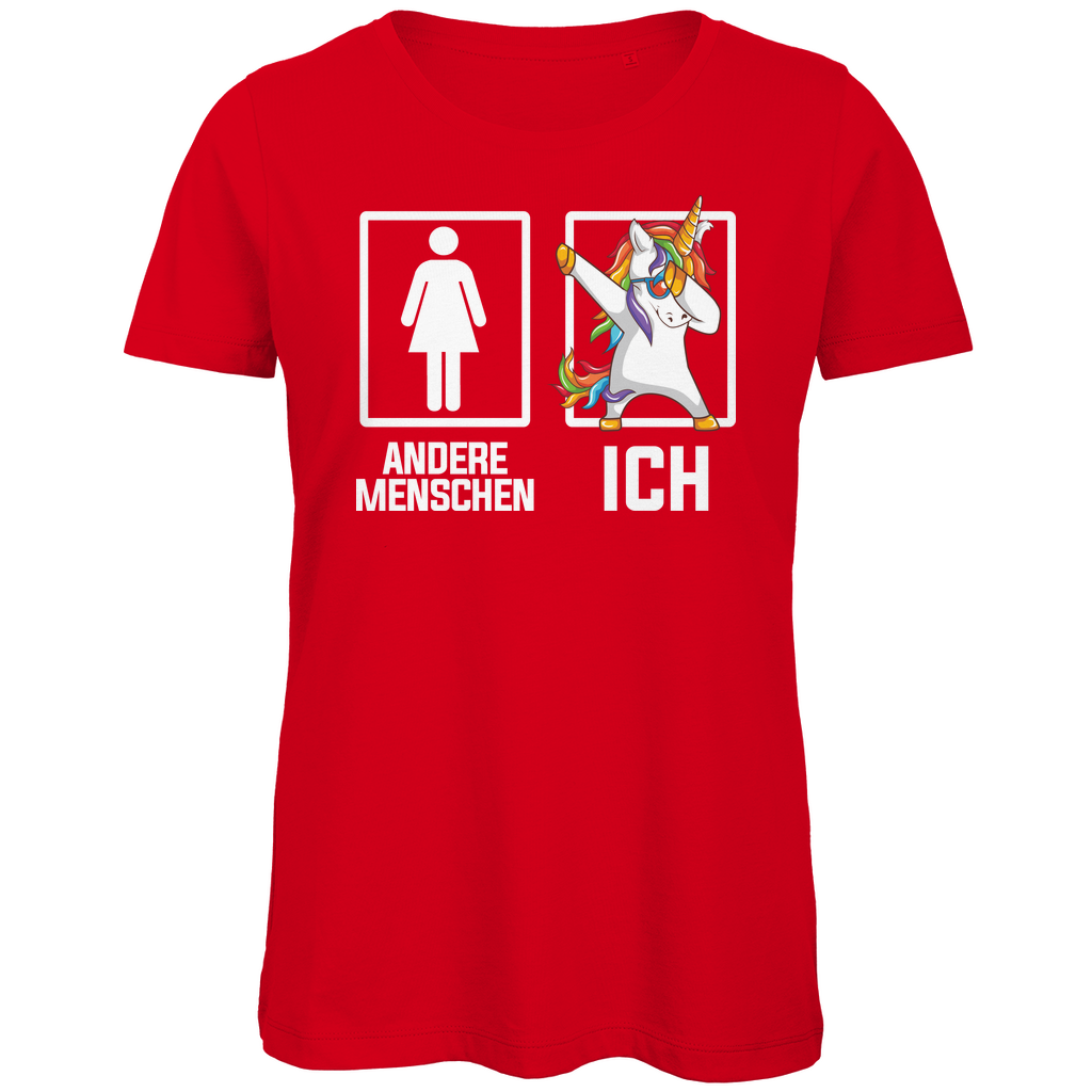 Andere Menschen Ich Einhorn - Damen Premium Bio T-Shirt Red