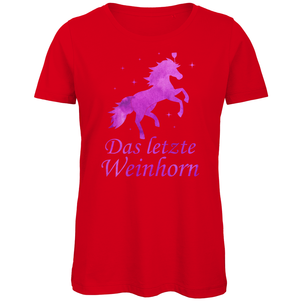 Das letzte Weinhorn - Prinzessin Aquarell - Damen Premium Bio T-Shirt Red