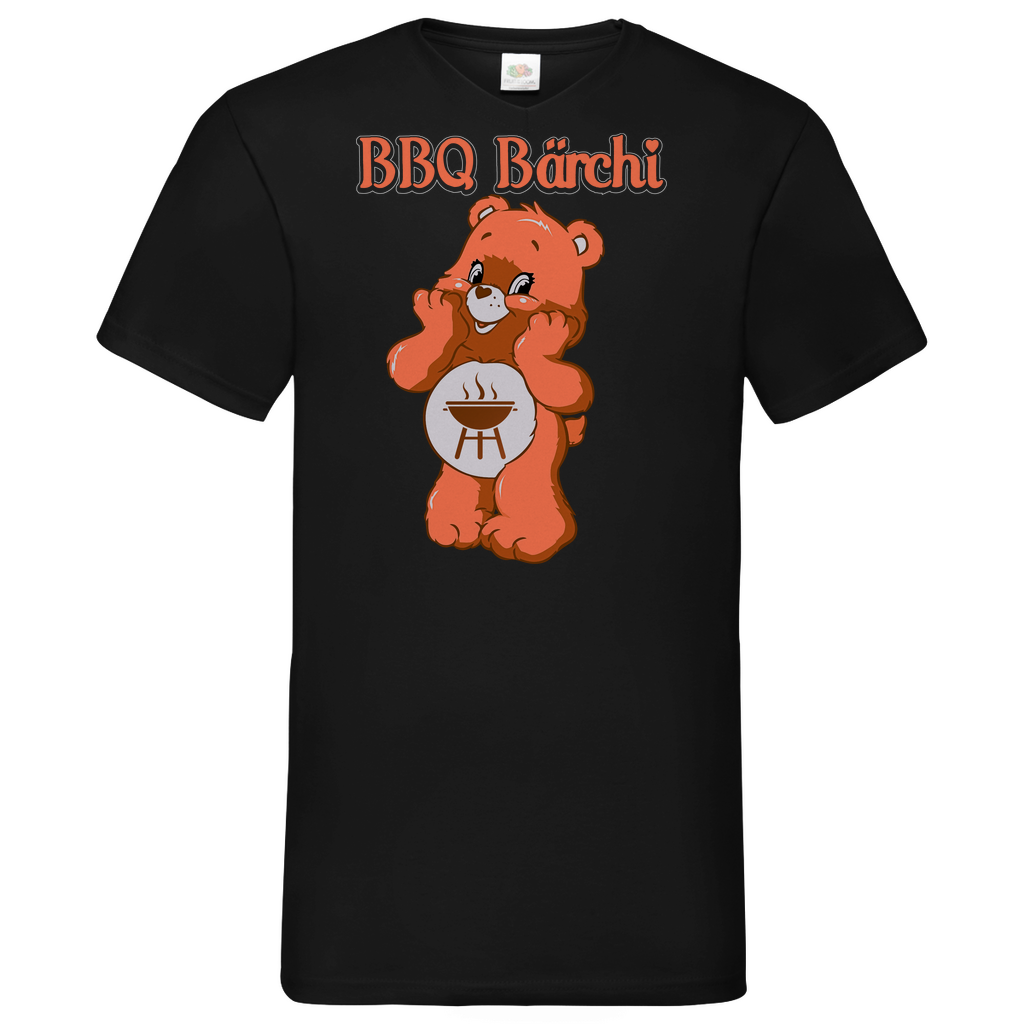 BBQ Bärchi - Glücksbärchi - Herren V-Neck Shirt Black