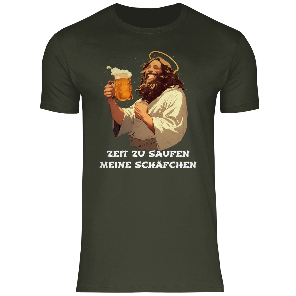 Zeit zu saufen meine Schäfchen - Herren Shirt Urban Khaki