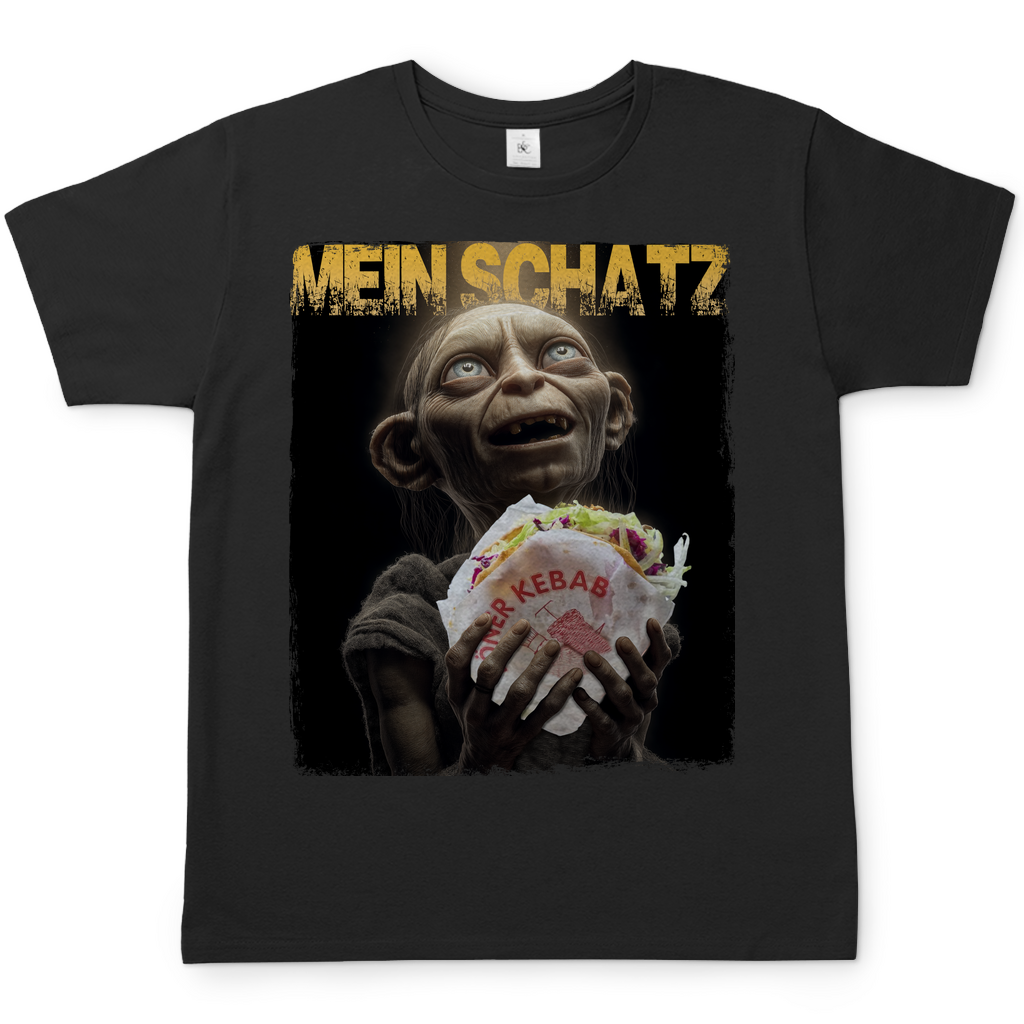 Gollum Döner Mein Schatz LOTR - Herren T-Shirt Black