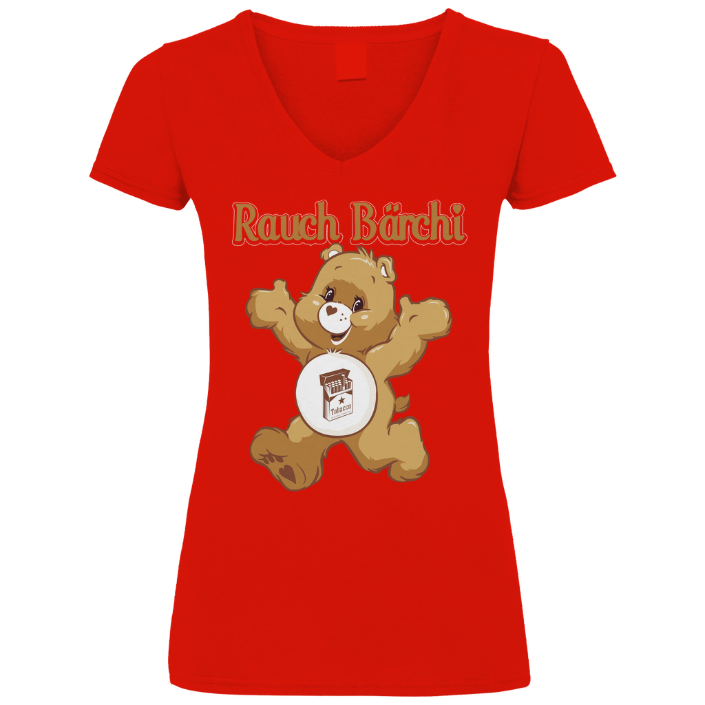 Rauch Bärchi - Glücksbärchi - V-Neck Damenshirt Red XXL