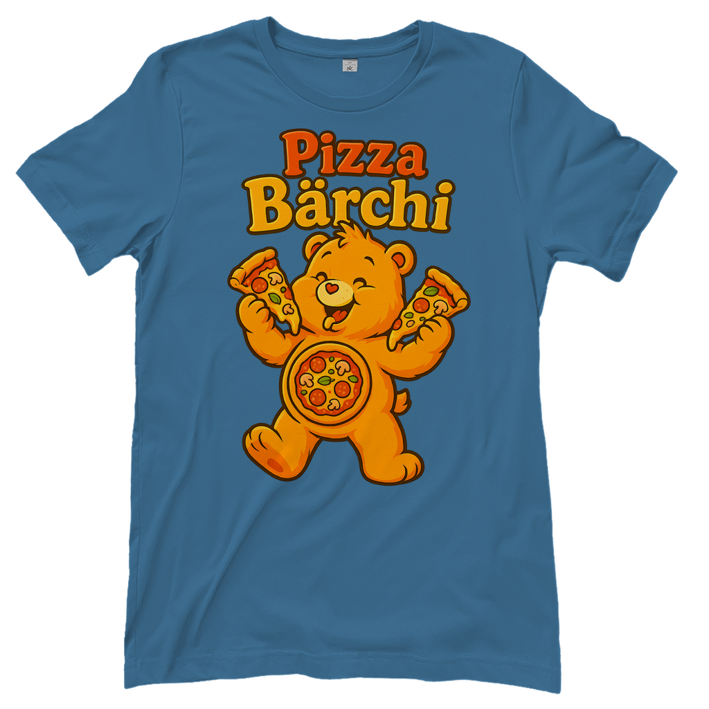 Pizza Bärchi - Glücksbärchi - Damen T-Shirt Stone Blue