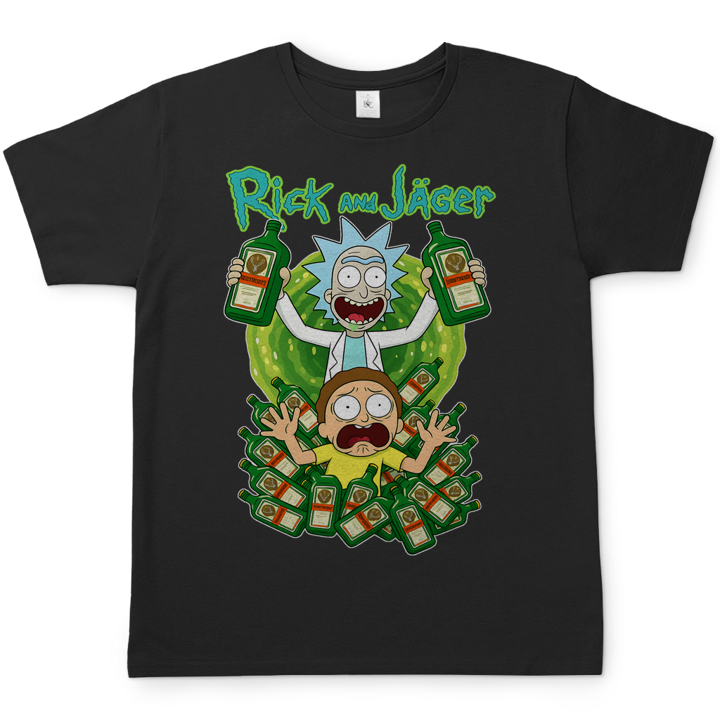 Rick and Jäger mit Morty Jägermeister - Herren T-Shirt