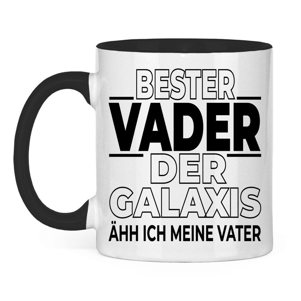 Bester Vader der Galaxis ähh ich meine Vater - Tasse zweifarbig Black