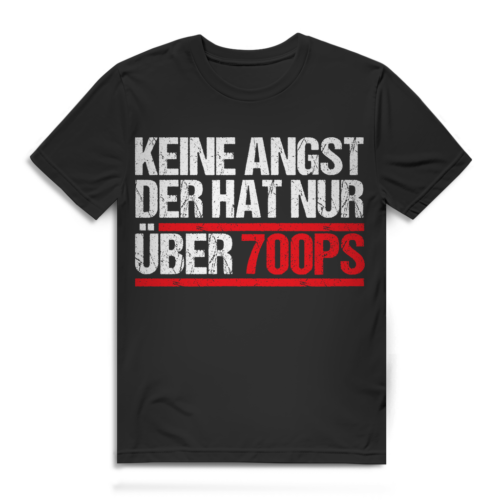 Herren T-Shirt Keine Angst nur über 700PS Hypercar Bio Baumwolle Black