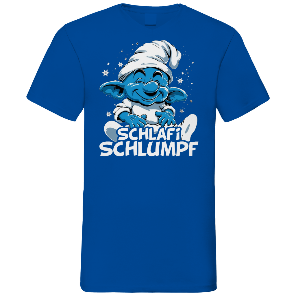 Schlafi Schlumpf Grafik - Herren V-Neck Shirt