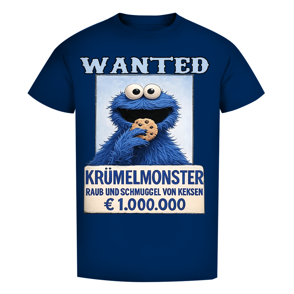 Wanted Krümelmonster Raub und Schmuggel von Keksen - Herren Premium Bio T-Shirt Navy