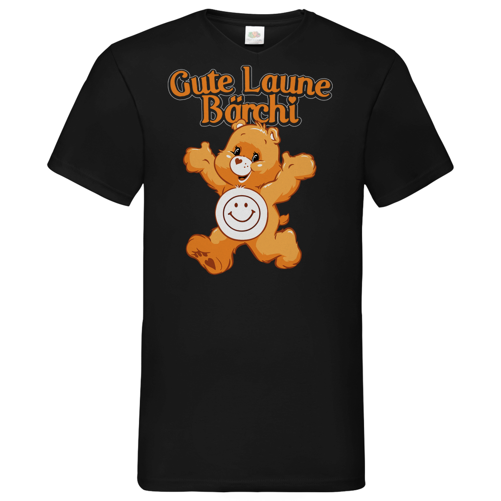 Gute Laune Bärchi - Glücksbärchi - Herren V-Neck Shirt Black