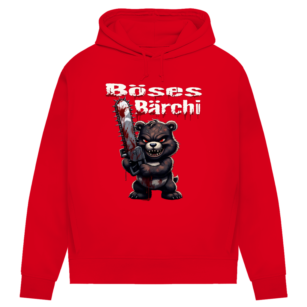 Böses Bärchi Kettensäge Damen Premium Bio Hoodie Red