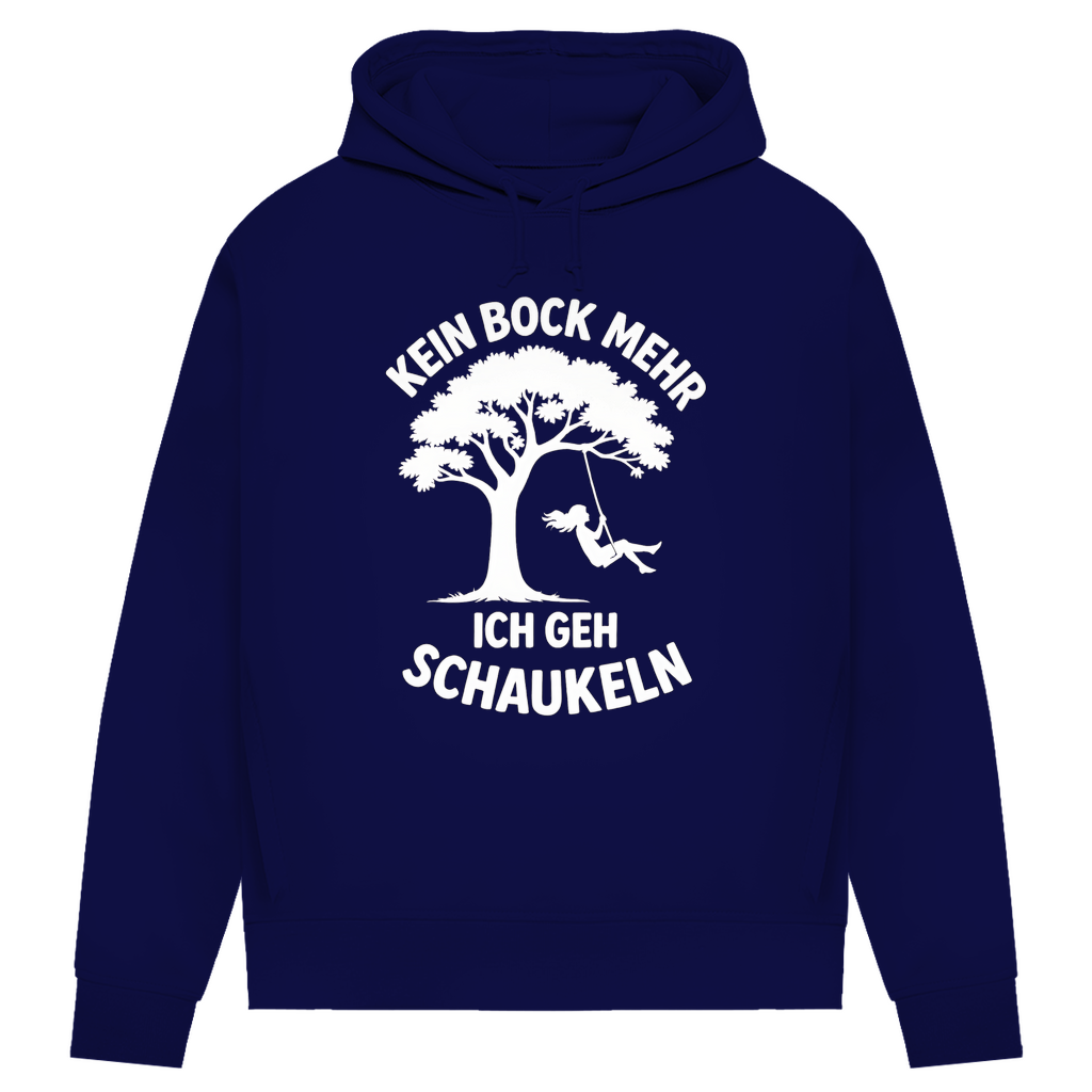 Damen Premium Bio Hoodie Kein Bock Mehr Ich Geh Schaukeln Navy Blue
