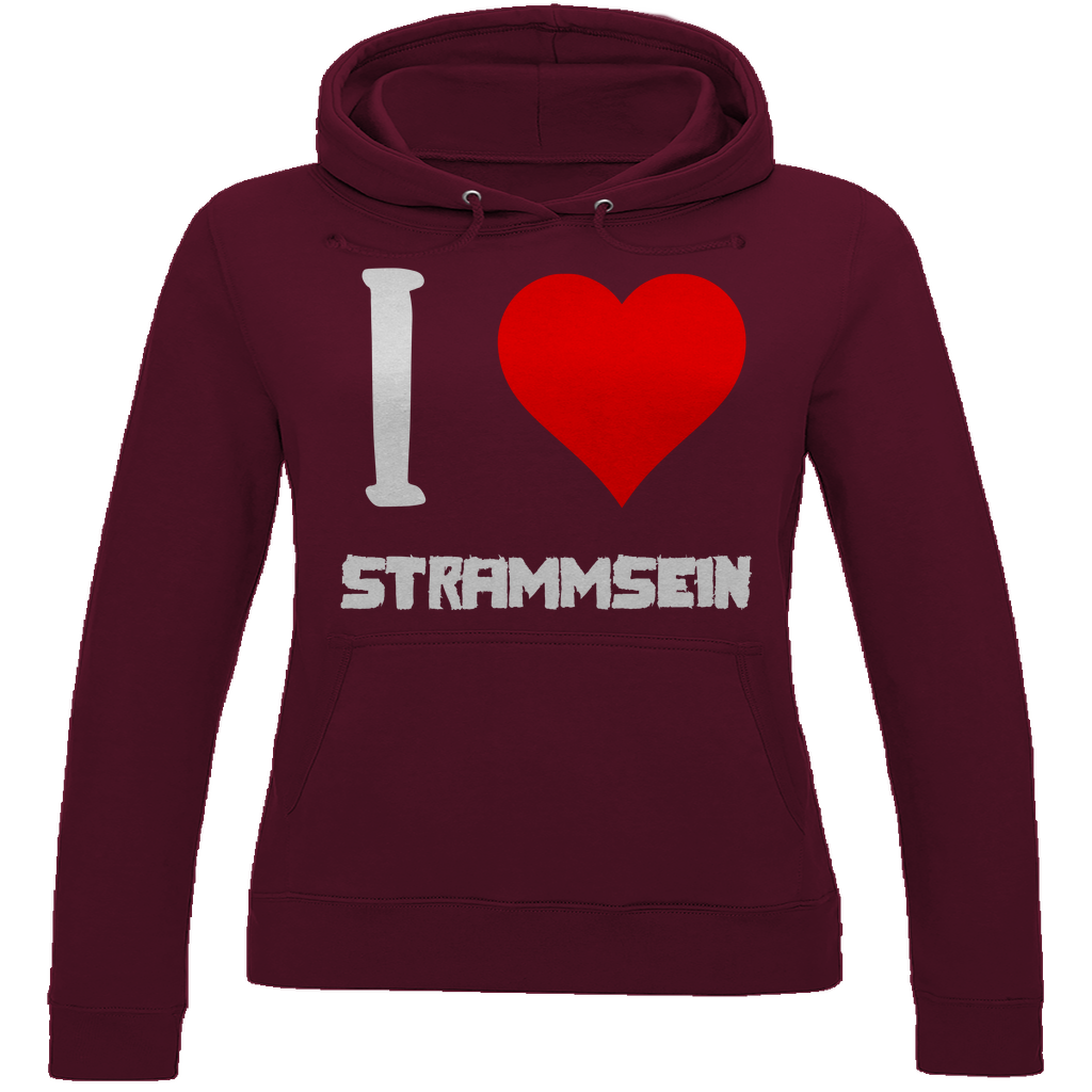 I love Strammsein - Damen Hoodie Burgundy