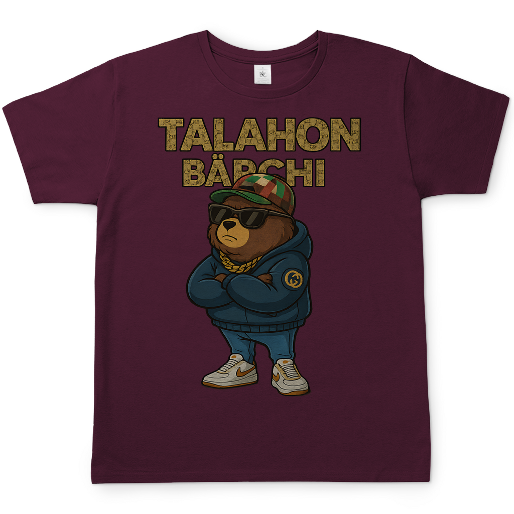 Talahon Bärchi - Glücksbärchi - Herren T-Shirt Burgundy