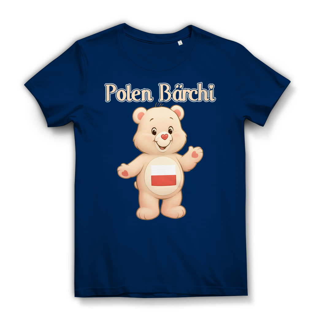 Polen Bärchi - Glücksbärchi - Damen Premium Bio T-Shirt Navy
