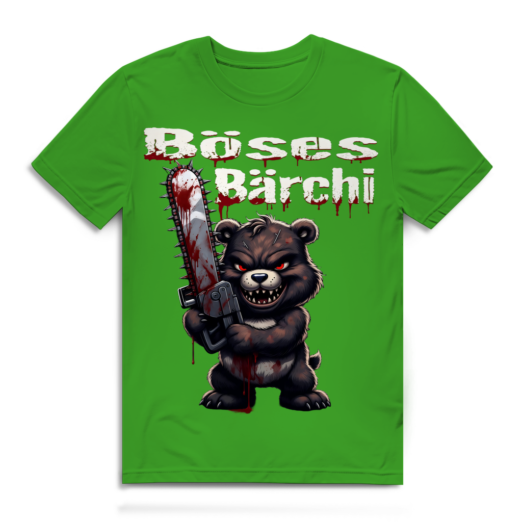 Böses Bärchi Kettensäge Herren Premium Bio T-Shirt Real Green
