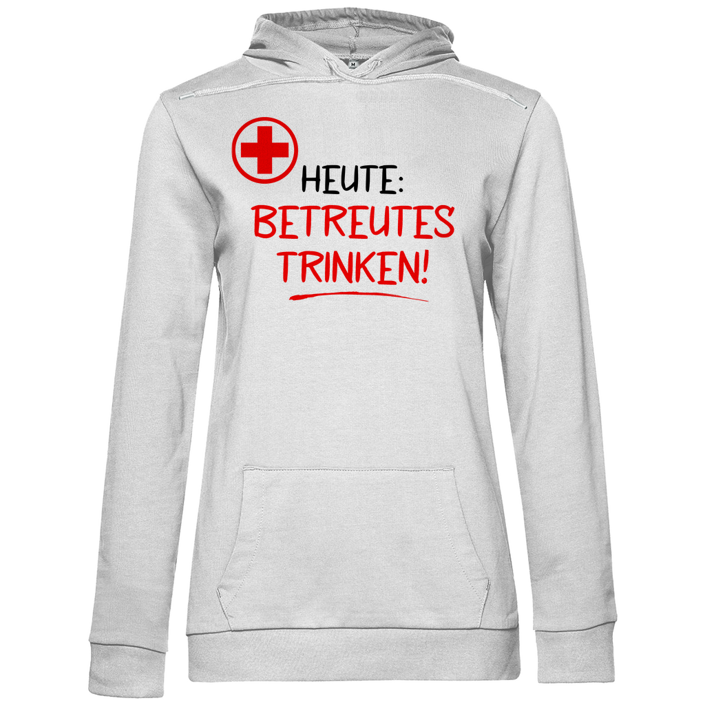 Heute betreutes Trinken! - Damen Hoodie White
