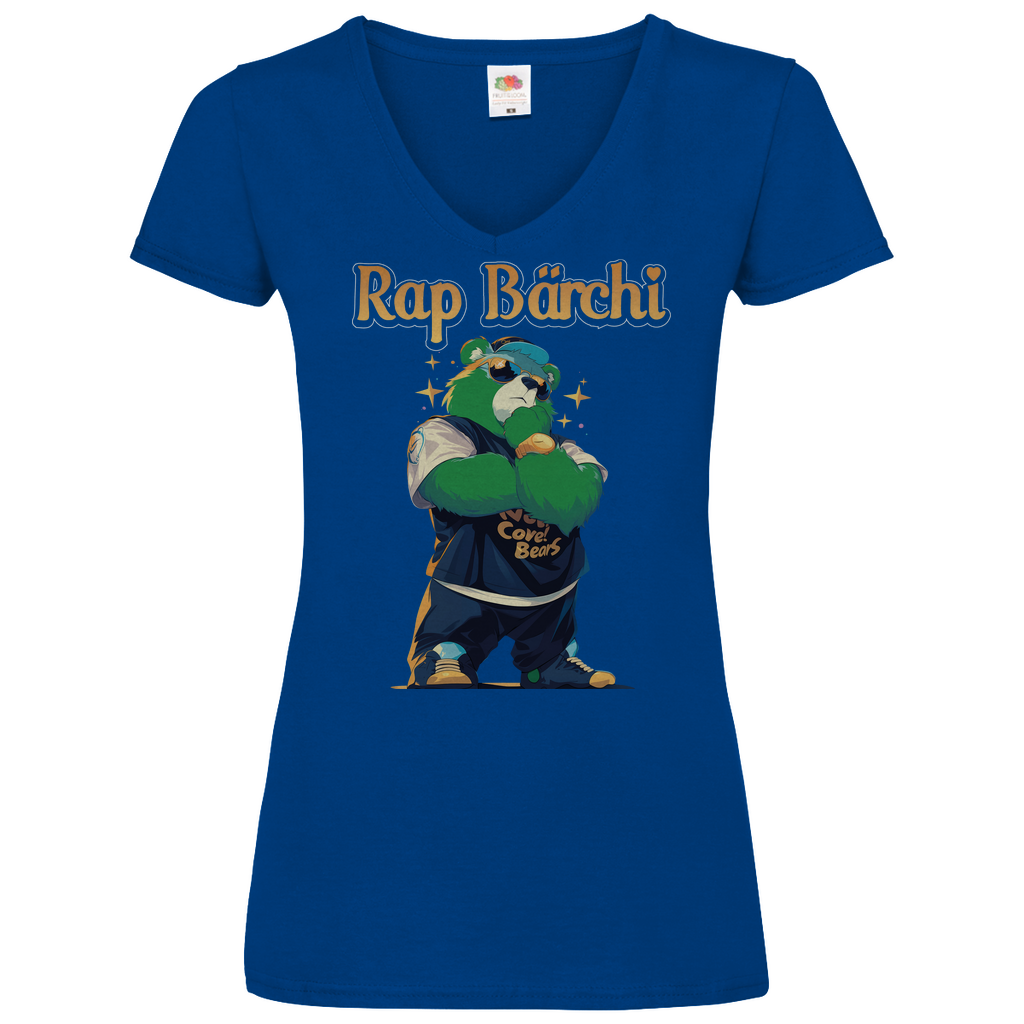 Rap Bärchi - Glücksbärchi - V-Neck Damenshirt Royal Blue
