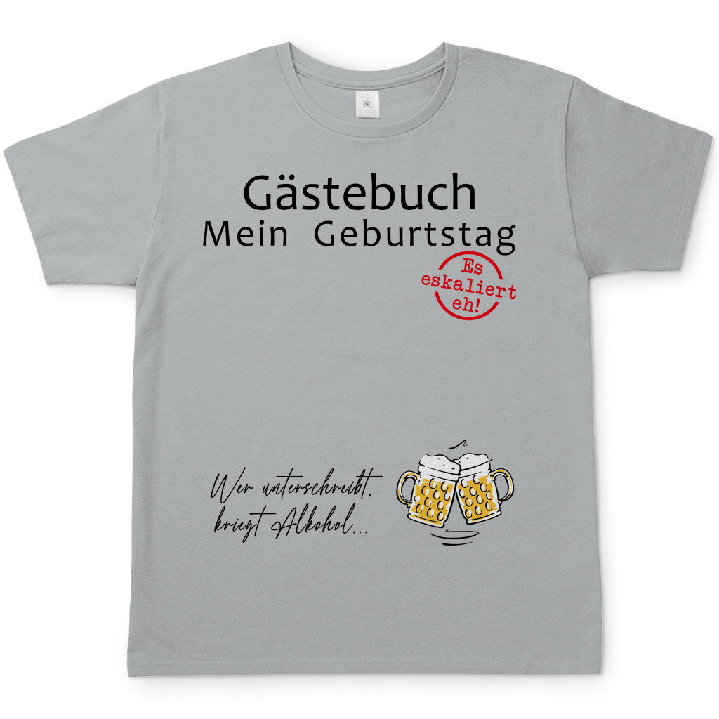 Gästebuch mein Geburtstag Geburtstagsgeschenk - Herren Shirt Pacific Grey