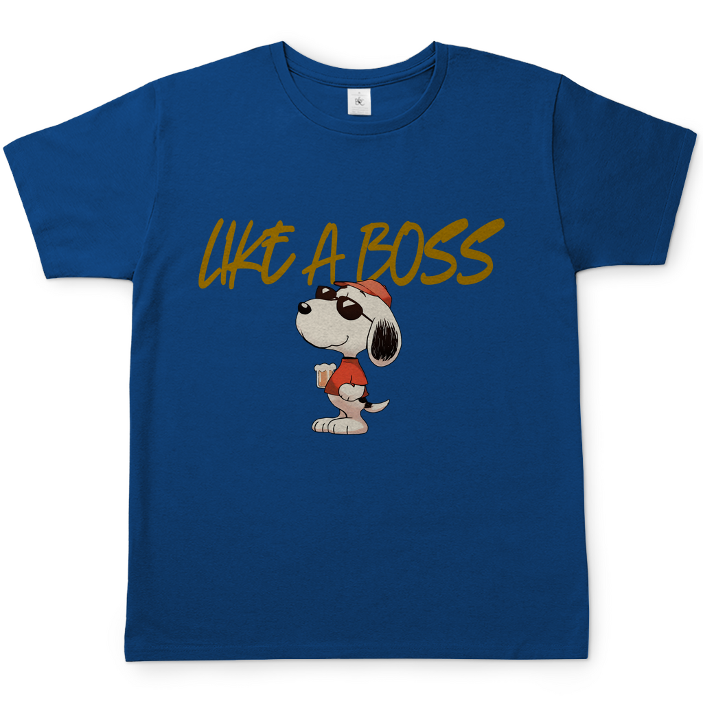 Peanuts Snoopy mit Bier Like a Boss - Herren Shirt Royal Blue