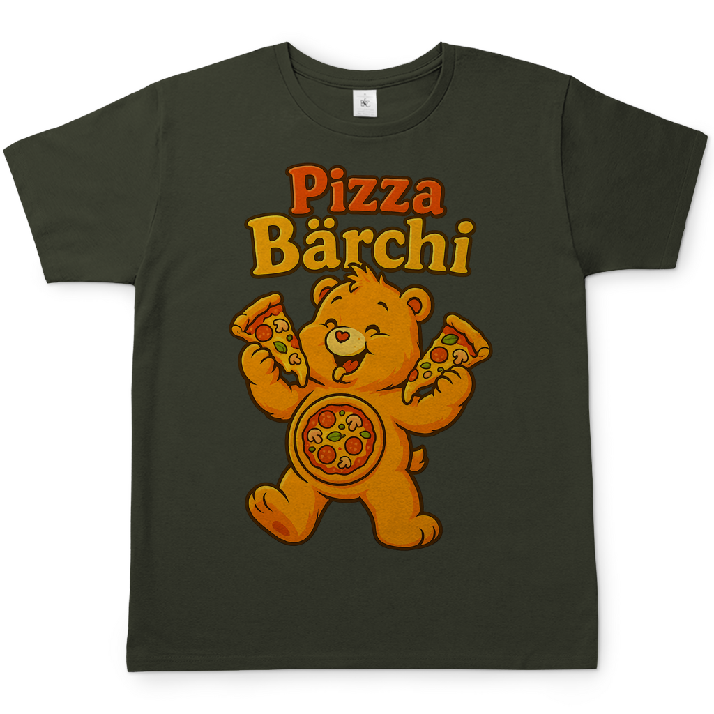 Pizza Bärchi - Glücksbärchi - Herren T-Shirt Urban Khaki
